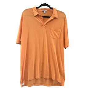 Peter Millar Orange Pima Cotton Short Sleeve Polo Shirt L
